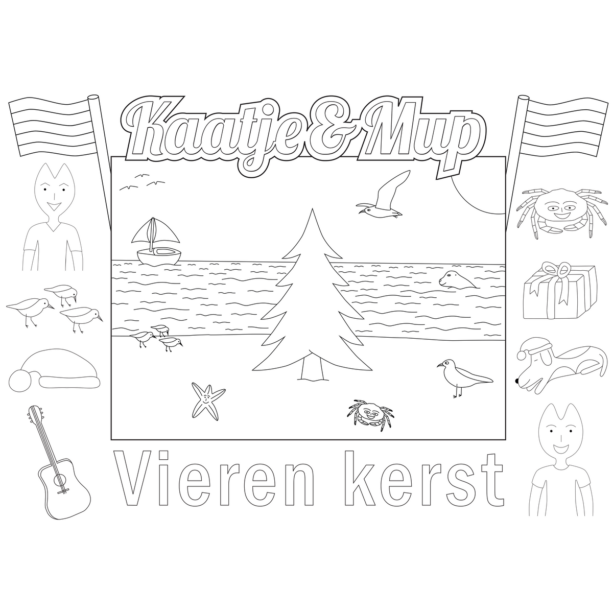 Kleurplaat-placemat van Kaatje&Mup: kerstboom — foto 2