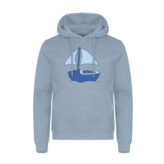 Hoodie voor volwassenen van Kaatje&Mup met een zeilboot